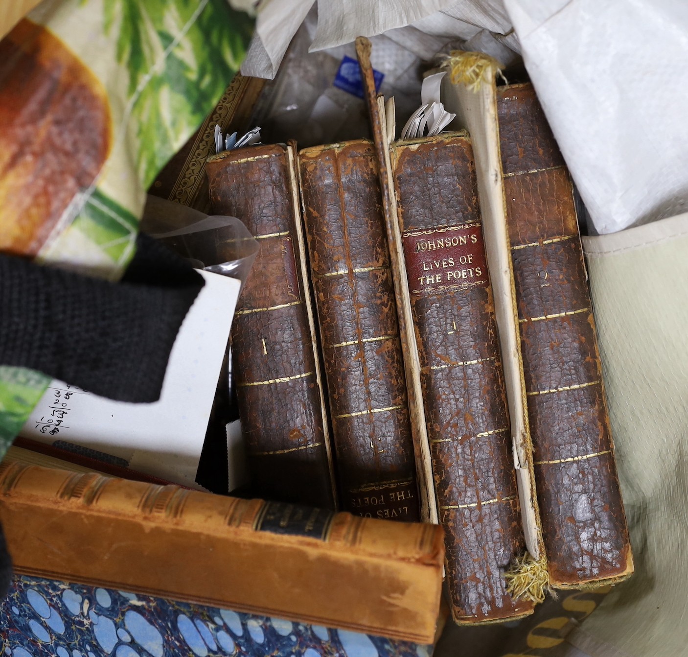 A quantity of various books and bindings including two bibles